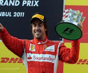 Puzzle Fernando Alonso - Ferrari - Κωνσταντινούπολη, Τουρκία Grand Prix (2011) (3η θέση)